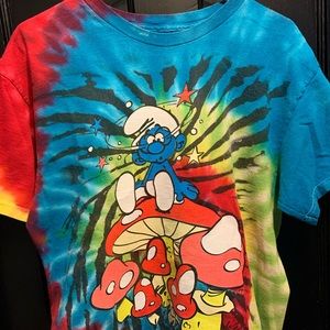 Tie Dye Smurfs Shirt Mens M